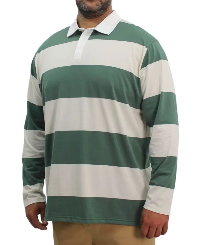 Mens Stripe Rugby Jersey | Eagle Clothing | Plus Size | Big & Tall