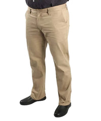 Khaki mens twill chino trouser with a straight leg cut for versatile styling