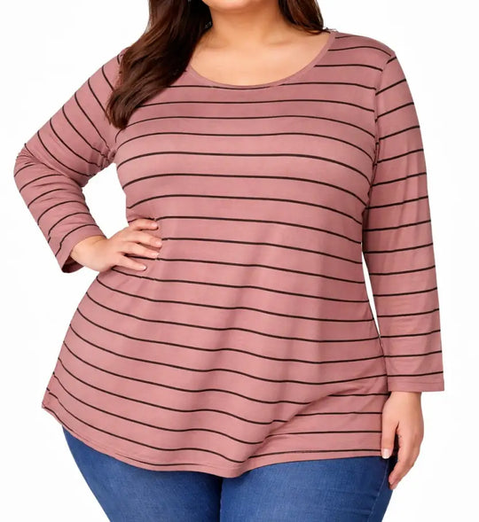 Ladies Stripe Polyspan Tee
