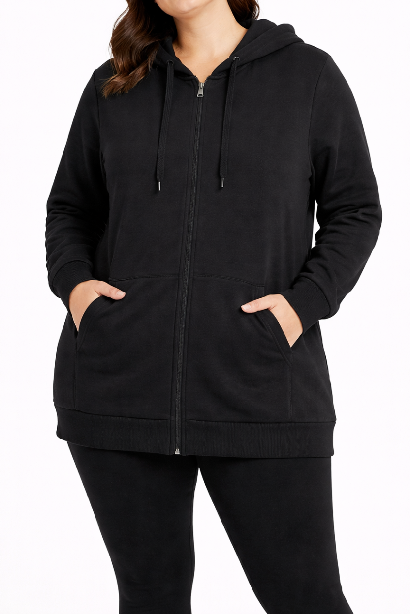 Ladies Hoody Track top Black